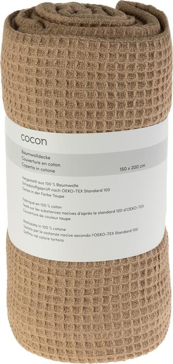 Produktbild Cocon Decke aus Baumwolle 150 x 200 cm, Taupe (150 x 200 cm)