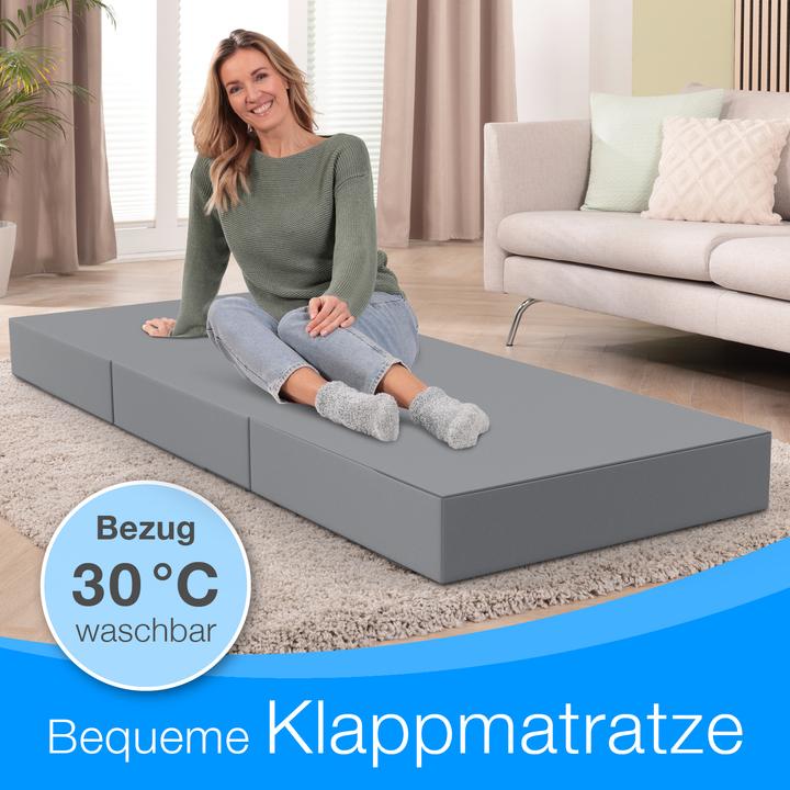 Image du produit Bestschlaf Klappmatratze, 3-teilige Faltmatratze, Reisebett, Gästematratze (90 x 200 cm, Noyau de mousse)