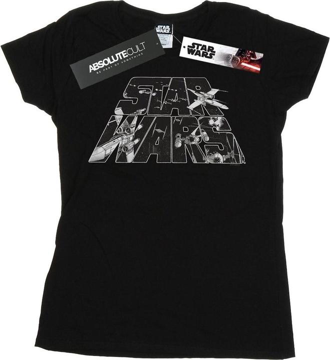 Actual product image Star Wars Womens/Ladies Logo Space Sketch Cotton T-Shirt (S)