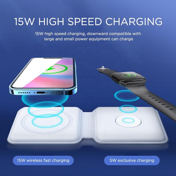 Produktbild PhoneLook Faltbare 15W Wireless Charger 3 in 1 Ladegerät für iPhone, AirPods & Apple Watch (15 W)