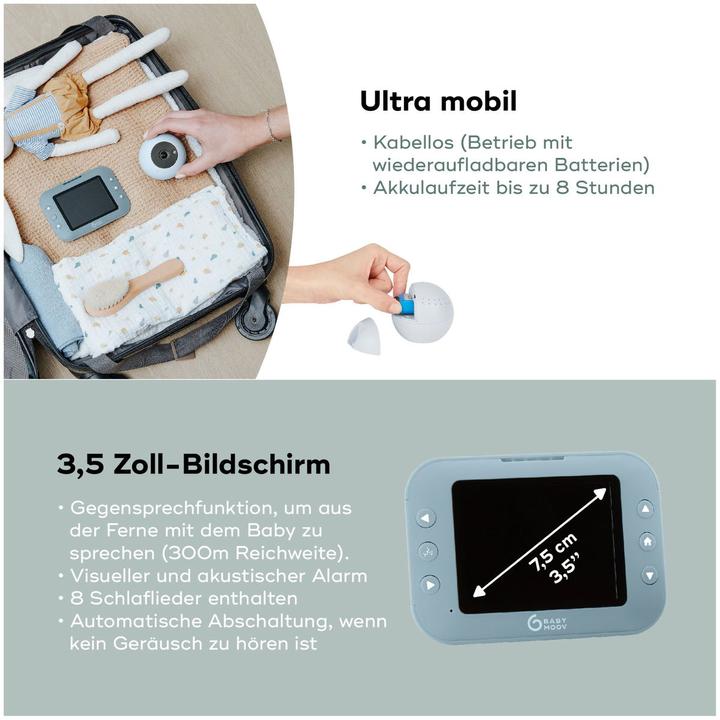 Actual product image Babymoov Yoo Roll Video Baby Monitor (Video & Audio, 300 m)