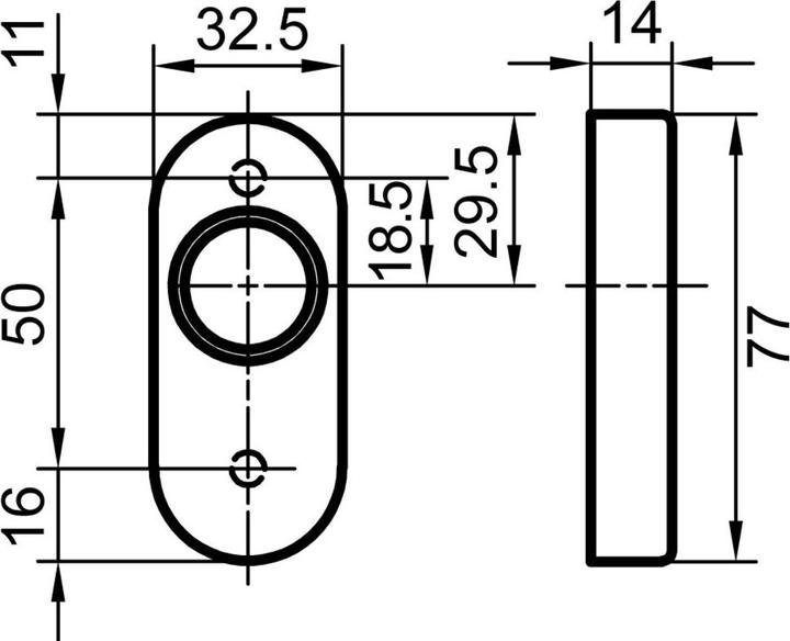 Actual product image Glutz Sliding rosettes 5315 (Sliding door handle)