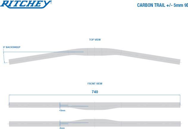 Produktbild Ritchey WCS Carbon Trail Flat 2X Handlebar Ø31,8 9° +/-5mm (31.80 mm)