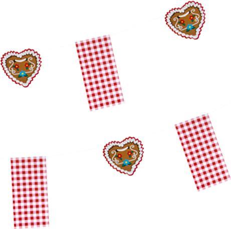Image du produit Papstar Chaîne de drapeaux "Hüttengaudi", rouge / blanc en papier, longueur : 4 m, dimensions des drapeaux