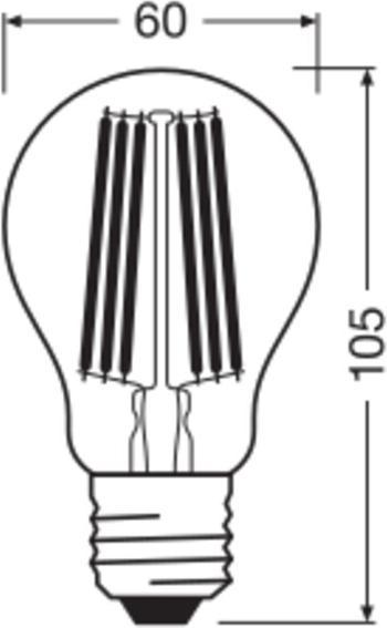 Actual product image Osram LED LAMPS ENERGY CLASS A ENERGY EFFICIENCY FILAMENT CLASSIC A 7.2W 840 Clear E27 (E27, 7.20 W, 1521 lm, 6 x, A)
