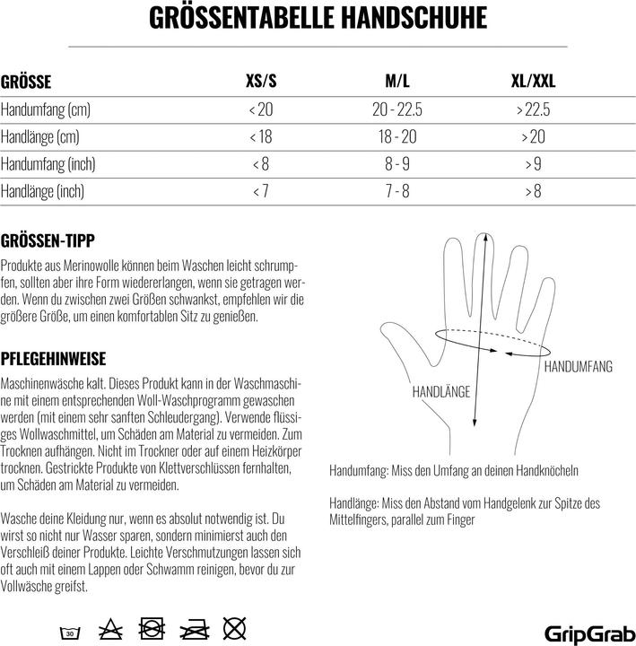 Nutritional values and ingredients GripGrab Primavera II (7, 8)