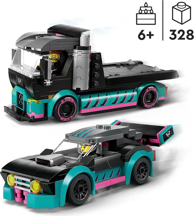 Produktbild LEGO Autotransporter mit Rennwagen (60406, LEGO City)