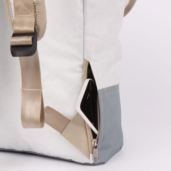 Produktbild 360Grad Landgang Rucksack Segeltuch weiss mit Zahl grau (20 l)