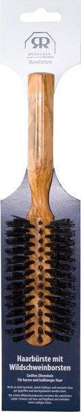 Bürstenhaus Redecker Haarbürste Wildschweinborsten schwarz halbrund SB Verpackung 21.5 cm