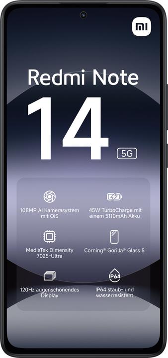 Immagine prodotto Xiaomi Redmi Note 14 5G (256 GB, Midnight Black, 6.67", Doppia SIM Ibrida, 108 Mpx, 5G)
