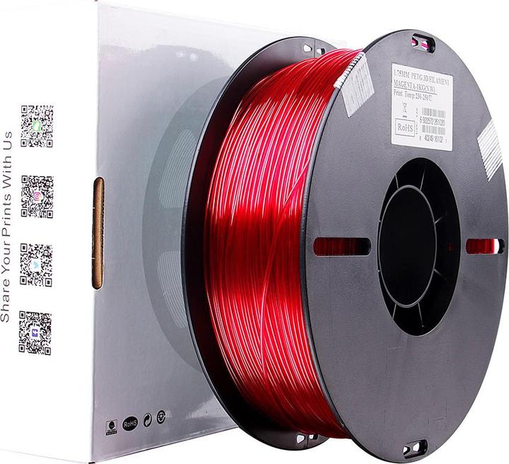 Produktbild eSUN PETG Magenta Transparent Filament 1.75mm 1Kg (PETG, 1.75 mm, 1000 g, Transparent)