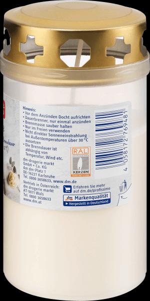 Produktbild dm Profissimo Grabkerze mit Deckel weiss