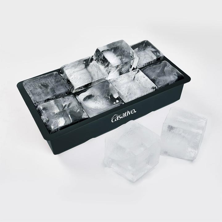 Actual product image Casativo Set of 6 XXL silicone ice cube mould, 8 cavities, 5 x 5 cm, for 1 litre