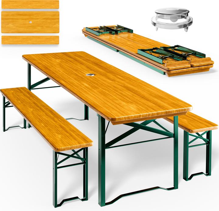Casaria Ensemble table et bancs pliants