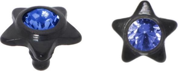 Bijouteria Dermal-Anchor Aufsatz (Kristall, PVD Beschichtung (schwarz), Titan)