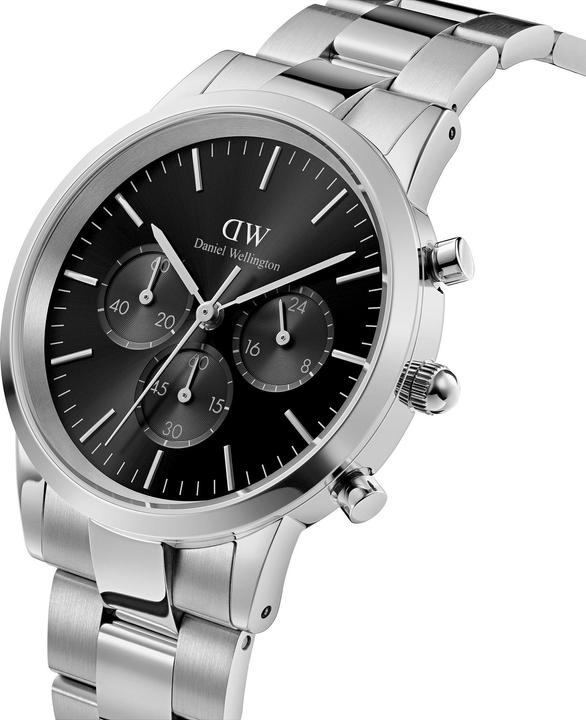 Produktbild Daniel Wellington Iconic Chronograph Link Silver Black Sunray (Chronograph, 42 mm)