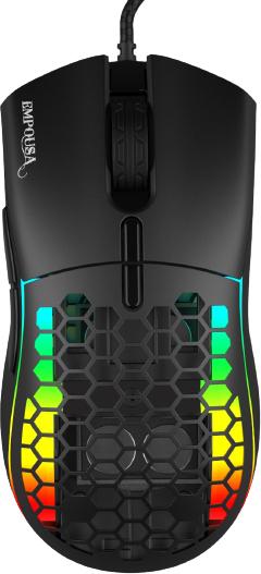 Productafbeelding Inca RGB 6 Led 10000 DPI 7D Macro toetsen met dubbele dop Prof. gaming muis (Bedraad)