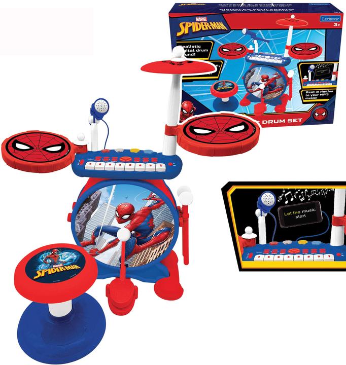 Actual product image Lexibook Spider-Man Electronic Drum Set with Keyboard and Seat (Multilingual)