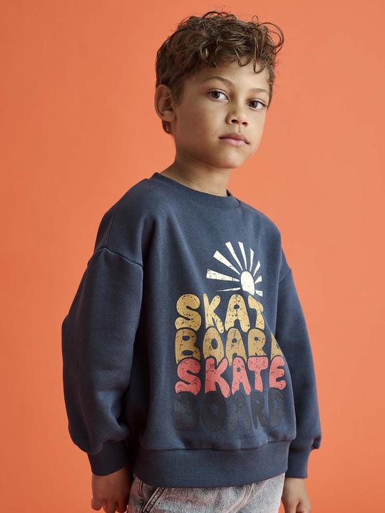 Immagine prodotto Vertbaudet Jungen Sweatshirt mit grossem Skater-Motiv, Recycling-Polyester (92)
