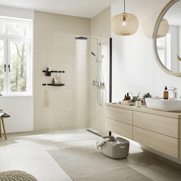 Actual product image hansgrohe Showerpipe 260 1jet with ShowerTablet Select 400 Ditto: with EcoSmart