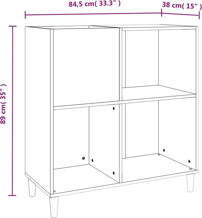 Image du produit VidaXL Plattenschrank Betongrau 84,5x38x89 cm Holzwerkstoff