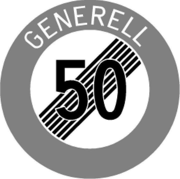 Actual product image BRW End of general 50 speed limit sign 2.53.1