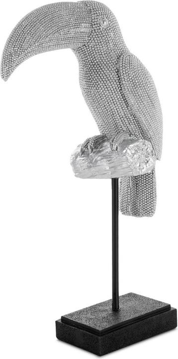 Produktbild Eurofirany Tukan - ELDO Dekofigur mit feinem Strukturmuster, silber 22 x 11 x 39 cm