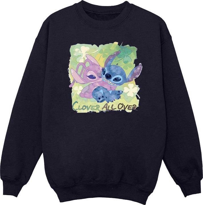Actual product image Disney Mens Lilo And Stitch St Patrick's Day Clover Sweatshirt (L)