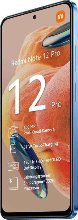 Produktbild Xiaomi Redmi Note 12 Pro 4G (256 GB, Glacier Blue, 6.67", Dual SIM, 108 Mpx, 4G)