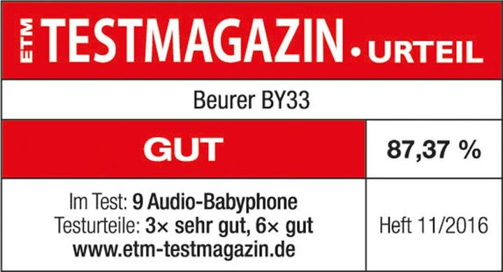 Energie-Label Beurer By 33 (Babyphone Audio, 300 m)