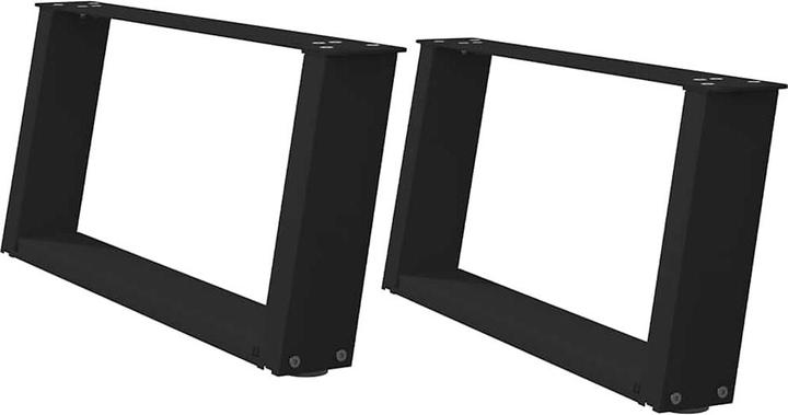 Actual product image VidaXL Coffee table legs U-shape 2 pcs. black 70x(30-31) cm steel table leg