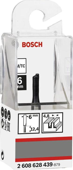 Bosch Professional Zubehör Nutfräser, 6 mm, D1 4,8 mm, L 12,4 mm, G 51 mm