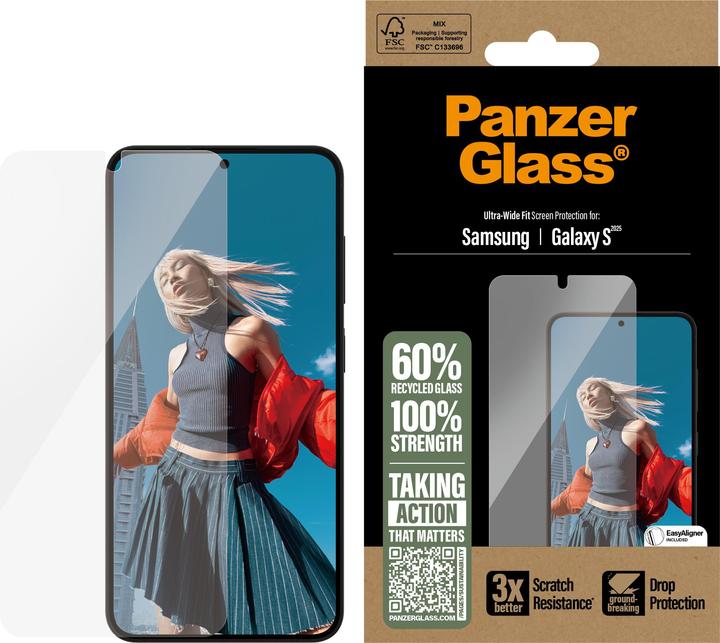 Actual product image PanzerGlass Ultra Wide Fit (1 Piece, Samsung Galaxy S25)