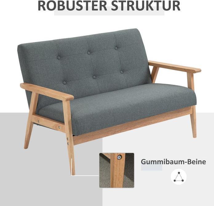 Immagine prodotto Swisshandel24 Divano doppio imbottito loveseat design compatto divano a due posti in tessuto divano a 2 posti in (2 posti)