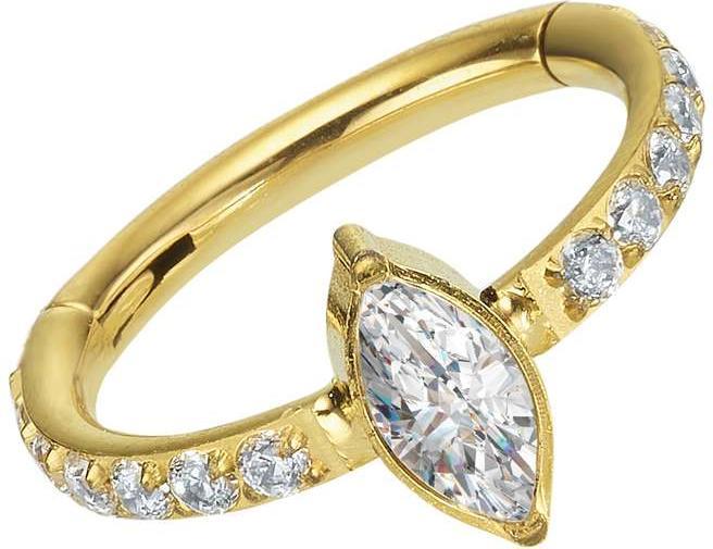 Image du produit Bijouteria Piercing d'oreille (Titane, Cristallin, Revêtement PVD (couleur or))