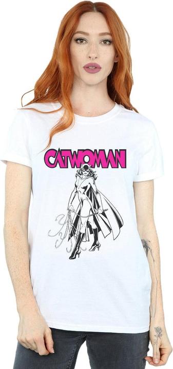 Actual product image Womens/Ladies Catwoman Whip Cotton Boyfriend T-Shirt (3XL)