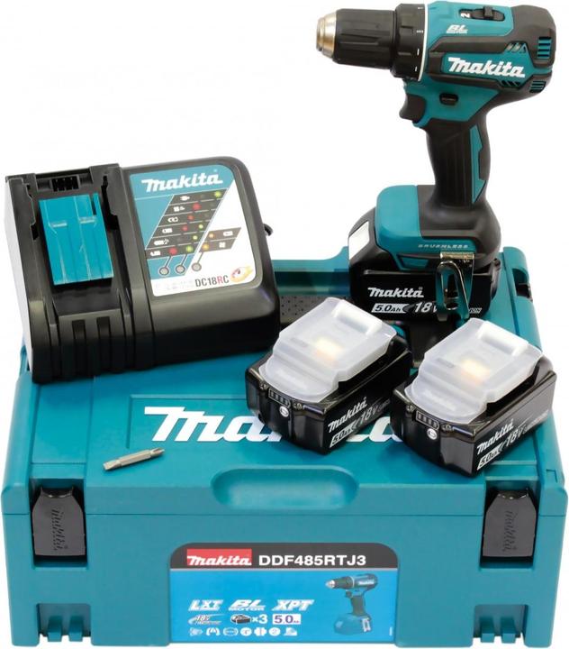Actual product image Makita DDF485RTJ3 (Rechargeable battery operated)