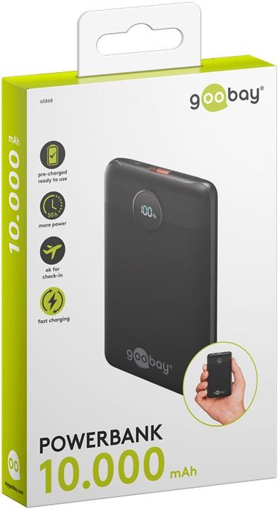 Immagine prodotto Goobay Powerbank compatto da 10.000 mAh (10000 mAh, 22.50 W, 38.50 Wh)