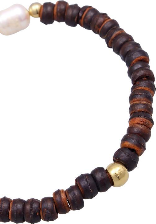 Actual product image Elli PREMIUM Bracelet Coconut Pearls Freshwater Pearls 925 Silver (16 cm, 925 Sterling silver gold-plated, Freshwater cultured pearls, No stone, Plastic)