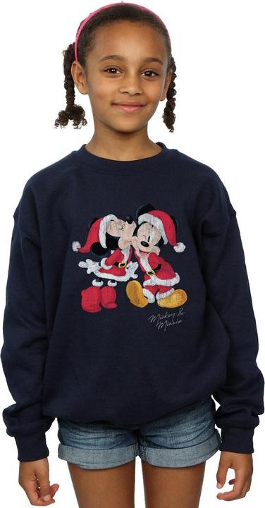 Actual product image Disney Girls Mickey And Minnie Christmas Kiss Sweatshirt (116)