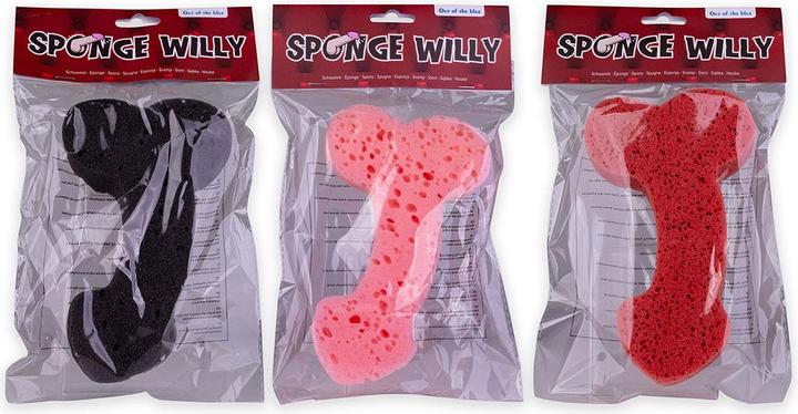 Immagine prodotto Accentra Spugna da bagno, pene, circa 19 cm, 3 colori assortiti, in busta con cartoncino, confezione da 24