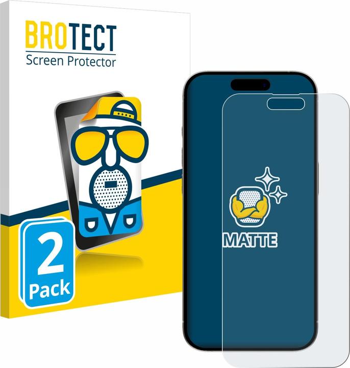 Productafbeelding BROTECT Antireflecterende schermbeschermer mat (2 Stuk, Apple iPhone 15 Plus)