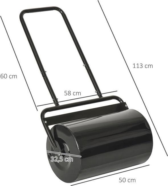 Produktbild Swisshandel24 Rasenwalze mit U-Griff, Gartenwalze, Gartenrolle, 32 cm Durchmesser, 38 L Wasser-/62 kg Sand, Metall