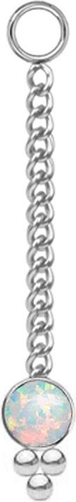 Immagine prodotto Star Piercing Anhänger silber Kette mit Anhänger Opal weiss drei Kugeln (senza ottone, Acciaio chirurgico 316L, Mnerale)