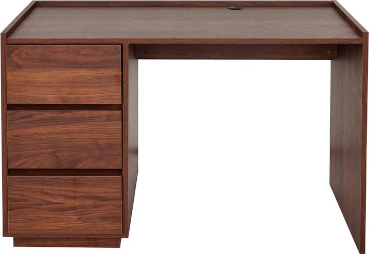 Actual product image Swisshandel24 Desk HWC-J78, office table computer table work desk, drawer, 78x121x60cm Walnut look (78 x 121 x 60 cm)