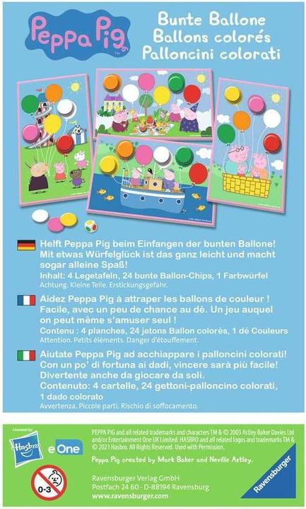 Actual product image Ravensburger Peppa Pig Colorful Balloons (German, Italian, French, Multilingual)