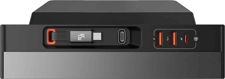 Actual product image Baseus T-Space Series USB HUB for Tesla Model 3 / Y with Built-in 45W USB C Cable - Black