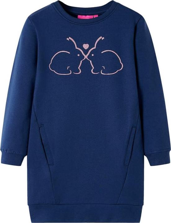 Produktbild VidaXL Kinder-Pulloverkleid Marineblau 92,Material: 95 % Baumwolle (92)