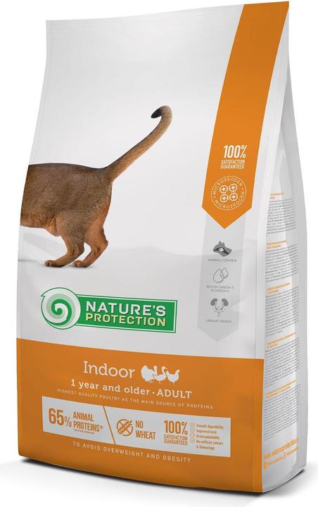 Natures Protection Indoor for cats from 1 year with poultry, 2kg (Adult, 6 pcs., 2000 g)