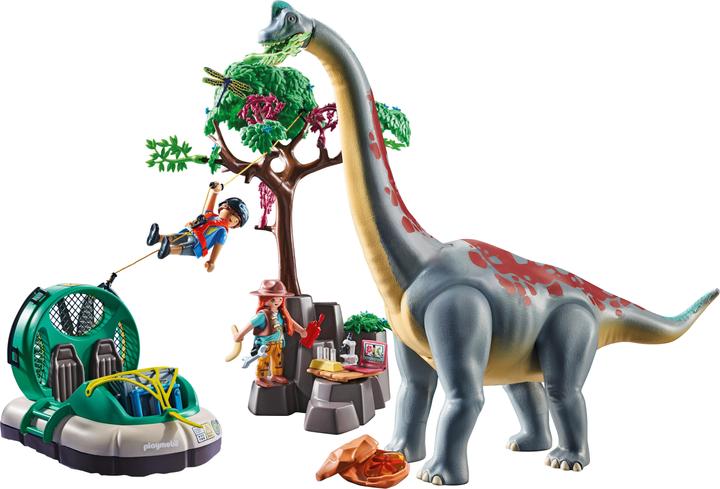 Produktbild Playmobil Brachiosaurus-Begegnung mit Luftkissenboot (71819, Playmobil Dinos)